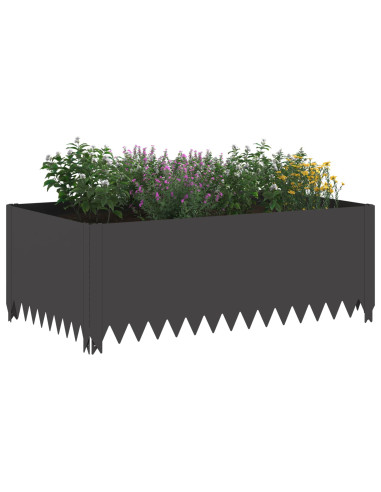 Bordura per Prato 4 pz 100 x 60 x 35 cm Acciaio Nero