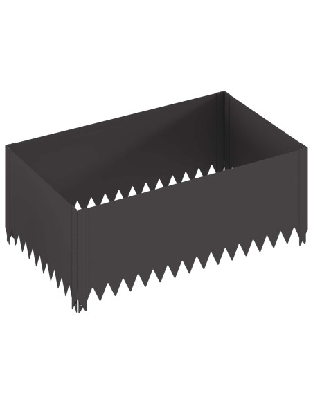 Bordura per Prato 4 pz 100 x 60 x 35 cm Acciaio Nero