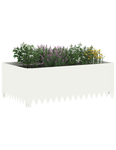 Bordura per Prato 100 x 60 x 35 cm Acciaio Bianco
