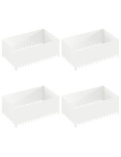 Bordura per Prato 4 pz 100 x 60 x 35 cm Acciaio Bianco 2