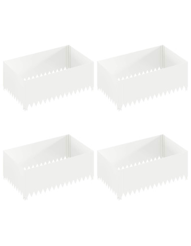 Bordura per Prato 4 pz 100 x 60 x 35 cm Acciaio Bianco
