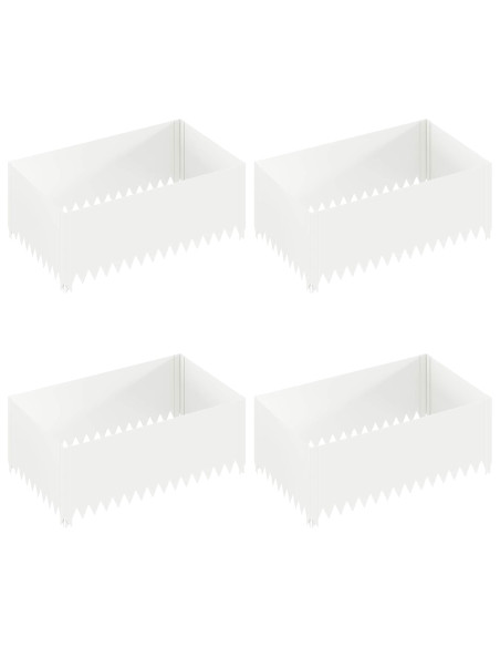 Bordura per Prato 4 pz 100 x 60 x 35 cm Acciaio Bianco