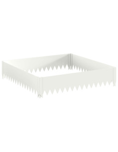 Bordura per Prato 100 x 100 x 20 cm Acciaio Bianco 2
