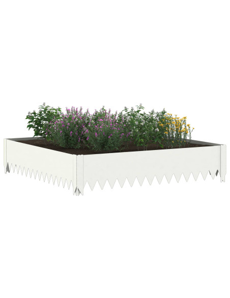 Bordura per Prato 100 x 100 x 20 cm Acciaio Bianco