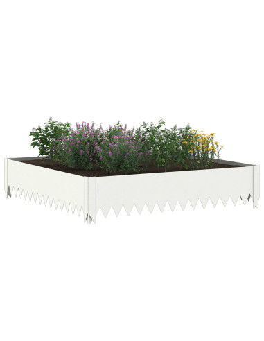 Bordura per Prato 100 x 100 x 20 cm Acciaio Bianco