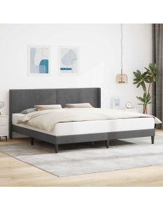 Struttura del letto Grigio Scuro 183 x 213 cm Velluto