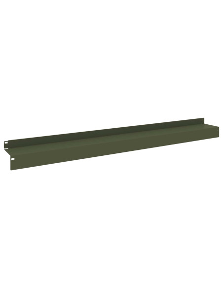 Bordura per Prato 10 pz 100 x 10 x 8 cm Acciaio Verde Oliva