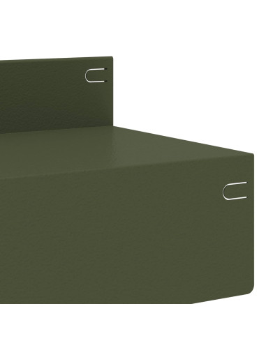 Bordura per Prato 10 pz 100 x 10 x 8 cm Acciaio Verde Oliva