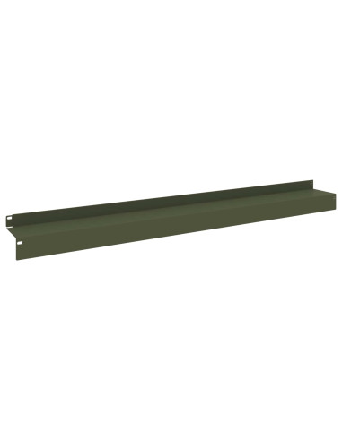 Bordura per Prato 20 pz 100 x 10 x 8 cm Acciaio Verde Oliva
