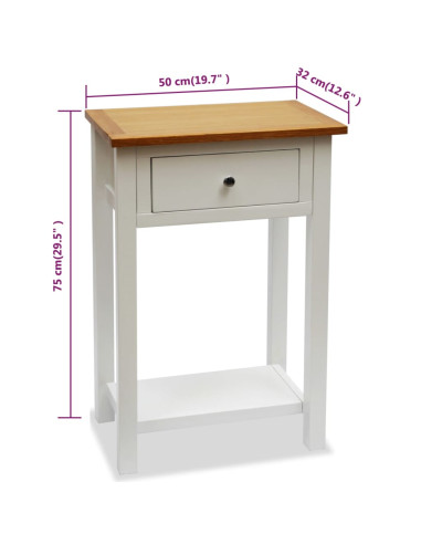 Tavolino da Salotto 50x32x75 cm in Massello di Rovere