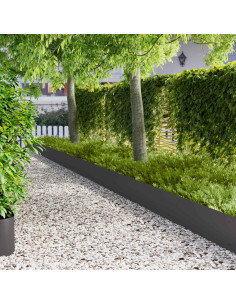 Bordura per Prato 10 pz 103 x 30 cm Acciaio Nero