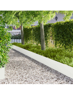 Bordura per Prato 20 pz 100 x 22 cm Acciaio Bianco