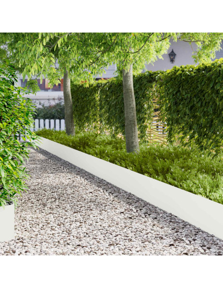 Bordura per Prato 20 pz 100 x 22 cm Acciaio Bianco