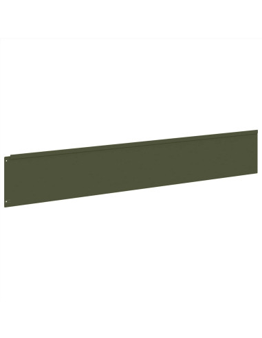 Bordura per Prato 10 pz 100 x 18 cm Acciaio Verde Oliva