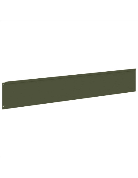 Bordura per Prato 10 pz 100 x 18 cm Acciaio Verde Oliva
