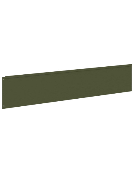 Bordura per Prato 10 pz 100 x 22 cm Acciaio Verde Oliva
