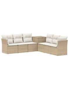Set di divani 7 pcs Beige e Bianco Crema