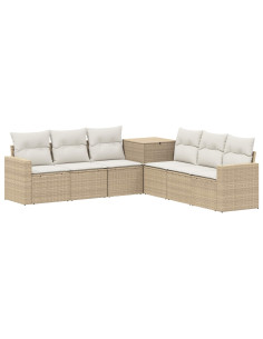 Set di divani 7 pcs Beige e Bianco Crema