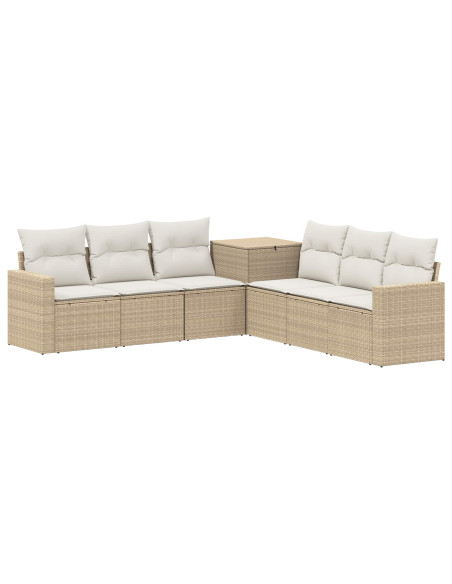 Set di divani 7 pcs Beige e Bianco Crema