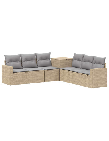 Set di divani 7 pcs Beige e Grigio Chiaro