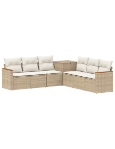 Set di divani 7 pcs Beige e Bianco Crema