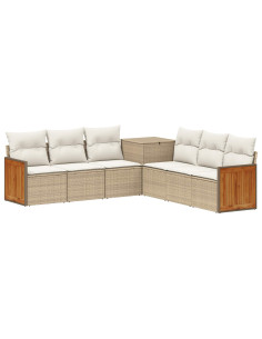 Set di divani 7 pcs Beige e Bianco Crema