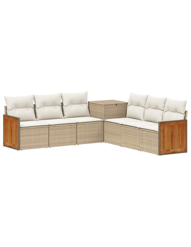 Set di divani 7 pcs Beige e Bianco Crema