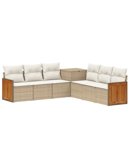 Set di divani 7 pcs Beige e Bianco Crema
