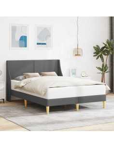Struttura del letto Grigio Scuro 137 x 190 cm Tessuto