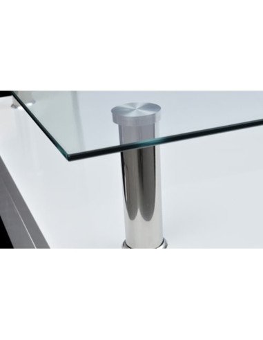 Tavolino da Caffè con Ripiano in Vetro Bianco