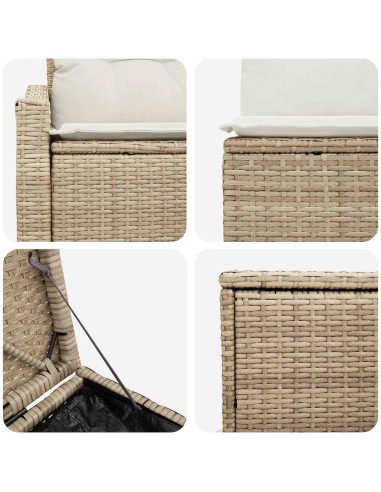 Set di divani 7 pcs Beige e Bianco Crema