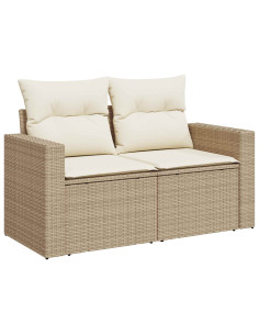 Set di divani 7 pcs Beige e Bianco Crema 2