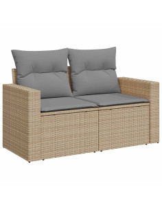 Set di divani 7 pcs Beige e Grigio Chiaro 2