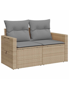 Set di divani 7 pcs Beige e Grigio Chiaro 2