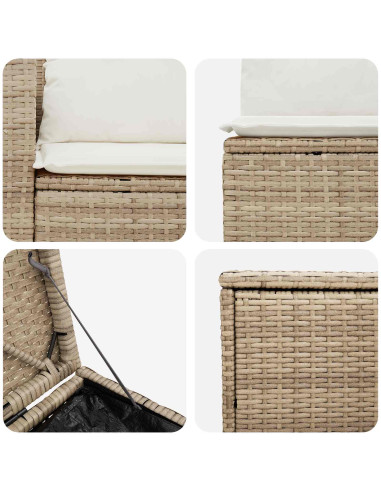 Set di divani 7 pcs Beige e Bianco Crema