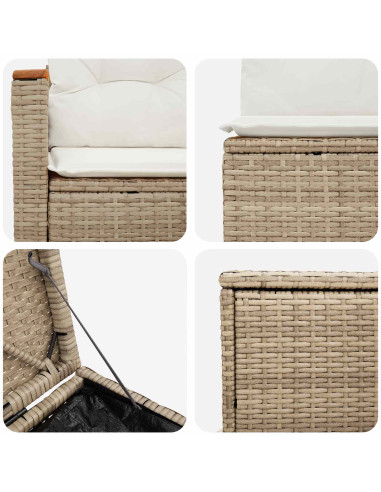 Set di divani 7 pcs Beige e Bianco Crema