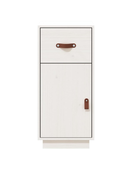 Credenza Bianca 34x40x75 cm in Legno Massello di Pino