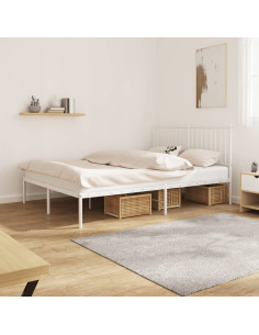 Giroletto con Testiera Metallo Bianco 140x190 cm