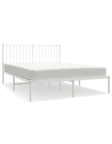 Giroletto con Testiera Metallo Bianco 140x190 cm