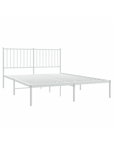 Giroletto con Testiera Metallo Bianco 140x190 cm