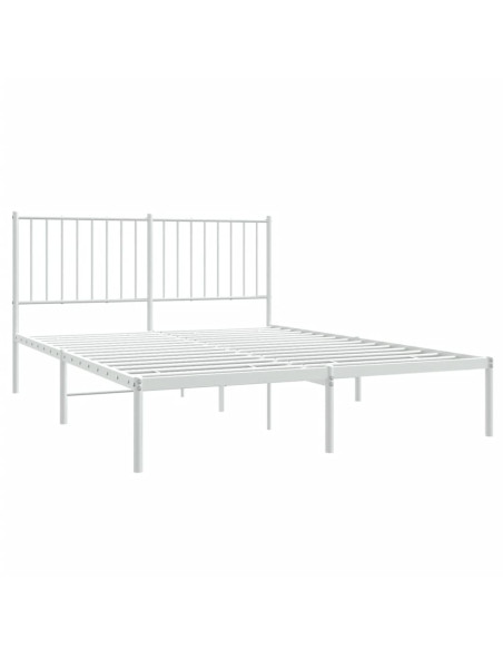 Giroletto con Testiera Metallo Bianco 140x190 cm