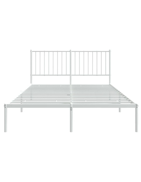 Giroletto con Testiera Metallo Bianco 140x190 cm