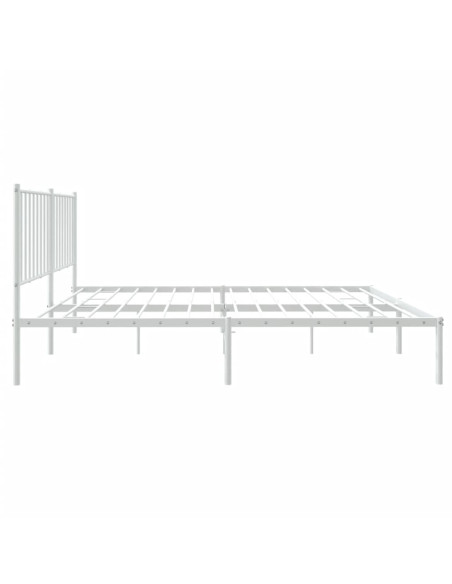 Giroletto con Testiera Metallo Bianco 140x190 cm