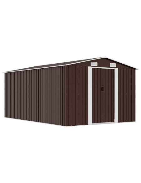 Casetta da Giardino 257x392x181 cm in Metallo Marrone