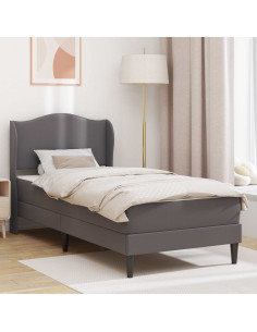 Struttura del letto con testiera Grigio 80 x 200 cm Similpelle