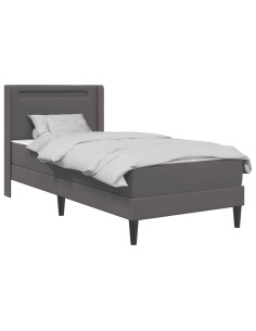 Struttura letto con materasso Grigio 80 x 200 cm Similpelle 2