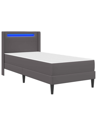 Struttura letto con materasso Grigio 80 x 200 cm Similpelle