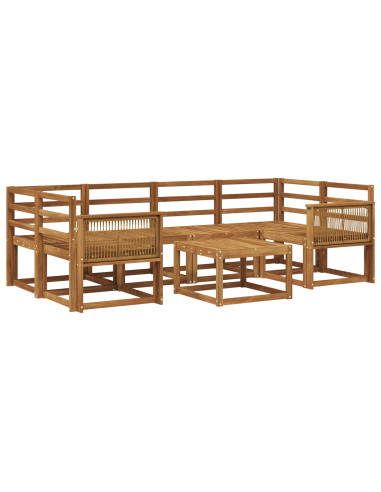 Set di divani da esterno 7 pcs Naturale