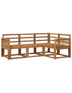 Set di divani da esterno 4 pcs Naturale