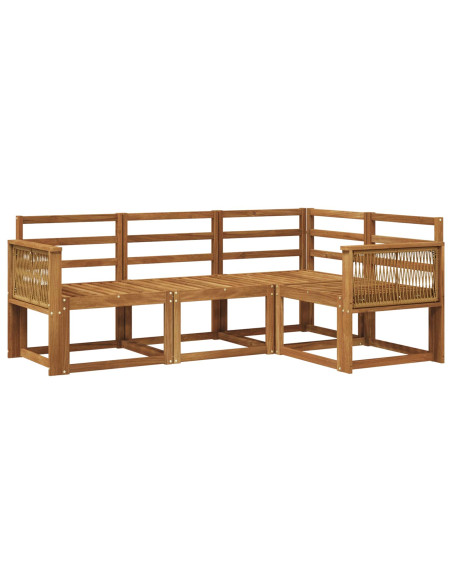 Set di divani da esterno 4 pcs Naturale